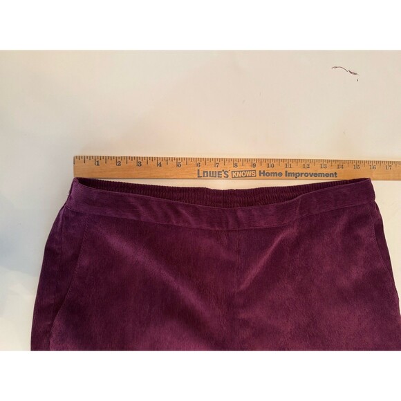 Alfred Dunner Pants Womens Size 12 Plum Corduroy Pull On Straight High Rise - Picture 5 of 6